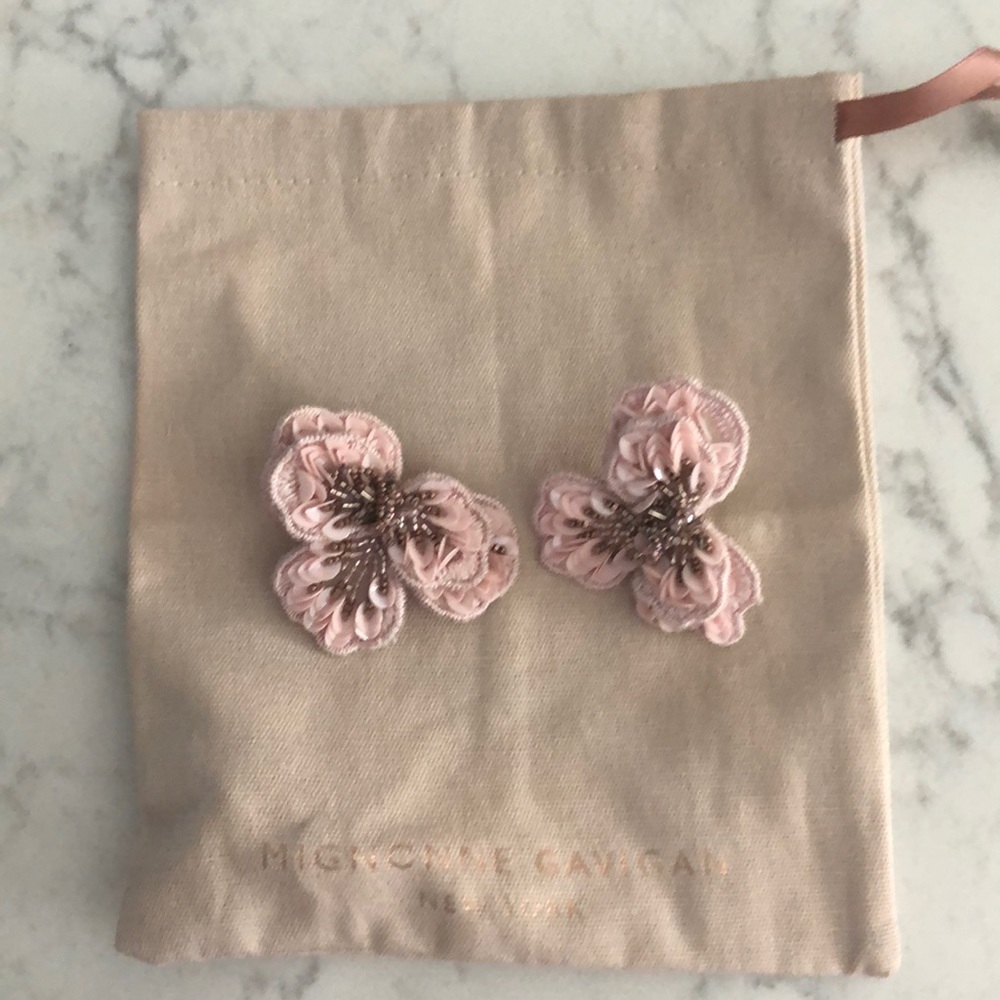 Mignonne Gavigan pink flower earrings